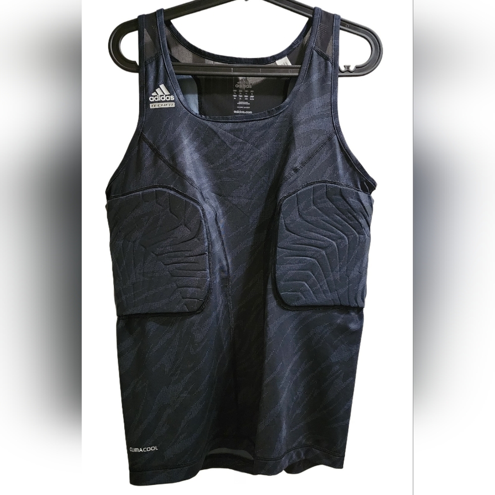 Mens Adidas Stretch Techfit Padded Tank Black ClimaCool Compression XL
